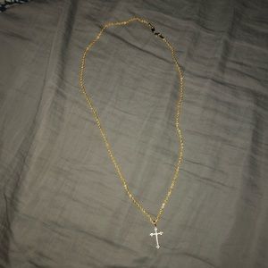 10k Gold & Silver Bonded Chain & 10K Gold Pendant